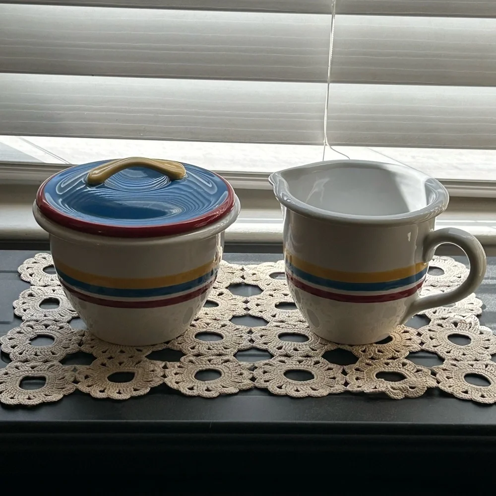Corelle Coordinates Ceramic Sugar / Creamer Set